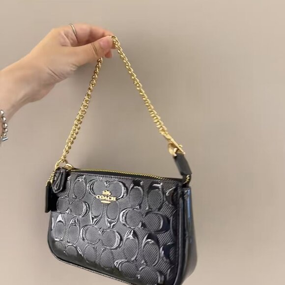 Coach Black Baby Bag Sleek Minimalist Design - Picture 1 of 4